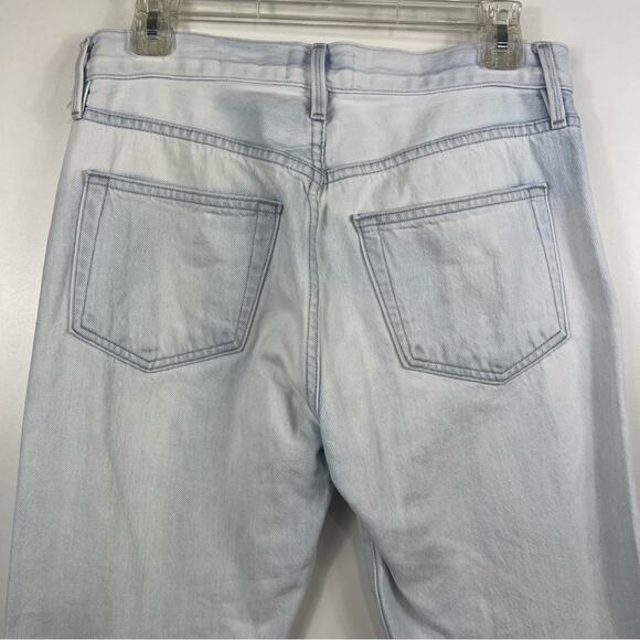 Frame Le Hollywood Crop Jeans Size 26 High Rise Beach Out Rips Wash Straight Leg - Picture 6 of 10